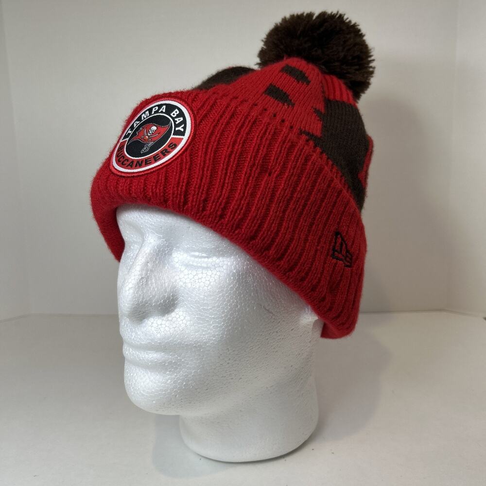 Tampa Bay Buccaneers Winter Beanie Hat New Era Red Pom NFL Knit Cap One Size